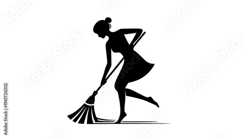 silhouette of a girl in a black dress