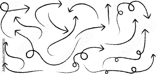 Hand drawn abstract arrows illustration creative scribbles and doodles