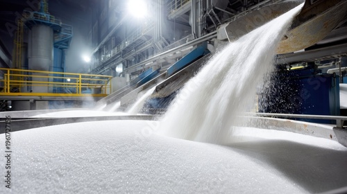 Industrial manufacturing of sugar in a modern refinery