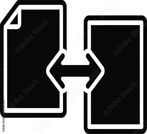 File transfer icon, data exchange symbol, document sharing, sync