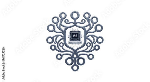 Artificial Intelligence Network Concept with Digital Core