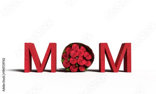 MOM rose flower flora leaf red pink color text font sign symbol happy mother's day female woman love mom family rose may month gratitude present object mom happy mother's day mom rose red pink color 