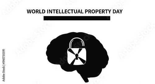 Vector illustration graphic celebrating world intellectual property day emphasizing protection and secured knowledge