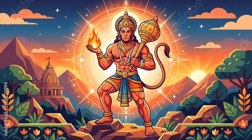 Hanuman Strength Symbol Illustration
