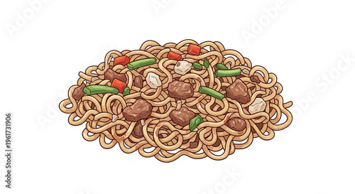 Noodle Dish Illustration