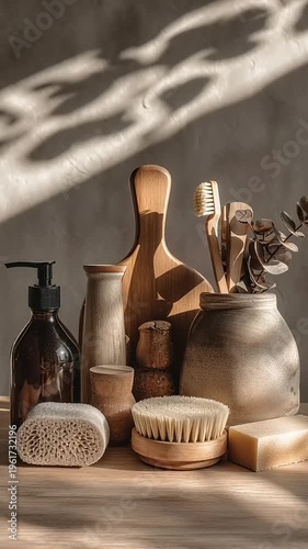 Natural Bathroom Accessories Still Life