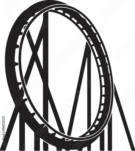 Vector illustration of a black roller coaster track