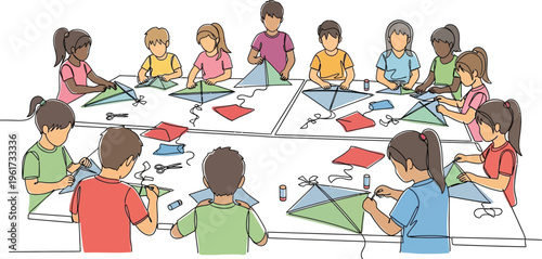 children making origami