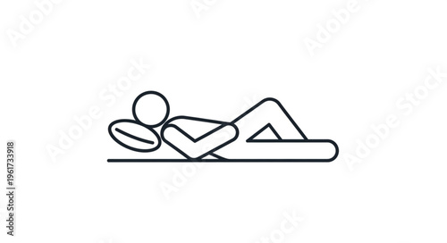 Stick Figure Lying Down - Simple Depiction of Relaxation.