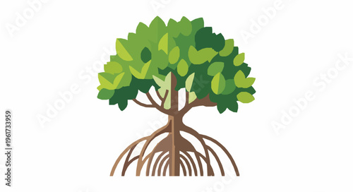 Mangrove tree vector illustration EPS10 isolated on white