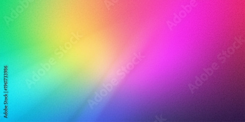 A vibrant, colorful gradient background transitions smoothly through the rainbow spectrum.