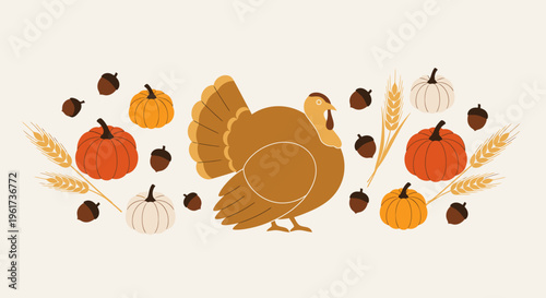 Brown Turkey Bird Thanksgiving Holiday.