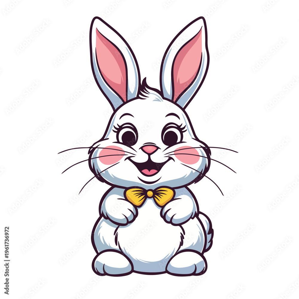 Fototapeta premium Cute Bunny Illustration – Adorable Easter Rabbit Cartoon Vector