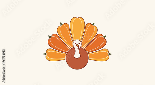 Cartoon Turkey Bird Illustration Closeup.