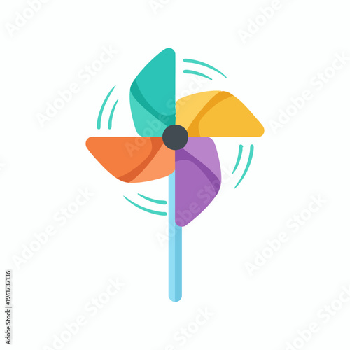 simple colorful spinning pinwheel graphic