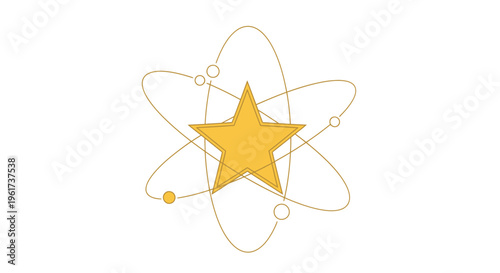 Atomic Structure with Star Core Illustration