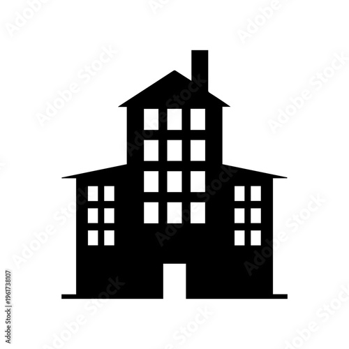 Hotel building icon for lodging services and travel stay experience Vector illustration
