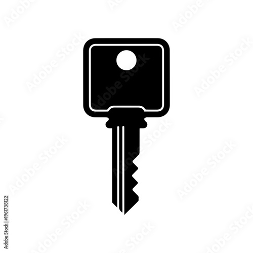 Hotel room key icon symbolizing access and accommodation entry Vector illustration