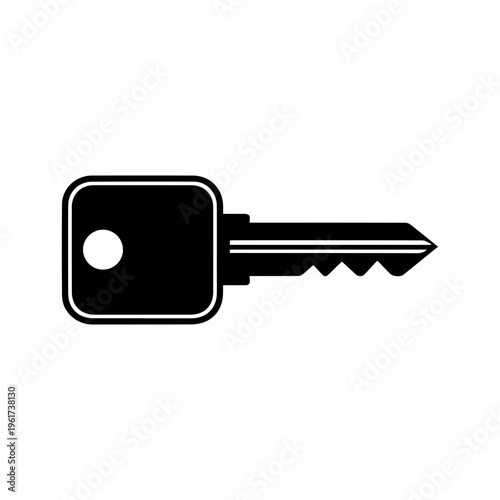 Hotel room key icon representing secure access to guest accommodation Vector illustration