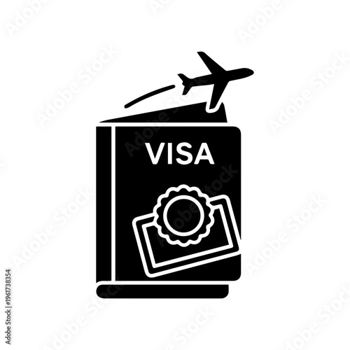 Travel visa document icon symbolizing official permission for international travel entry Vector illustration