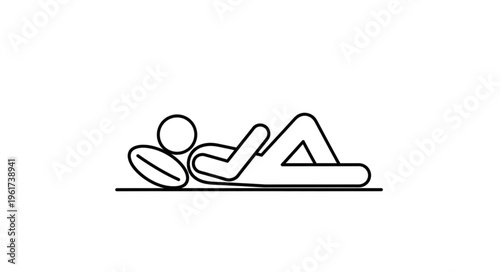 Stick Figure Lying Down - Simple Illustration of Relaxation and Rest.