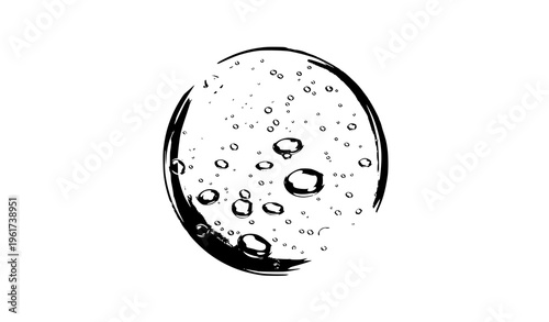 Clear gel drop with bubbles realistic transparent liquid vector