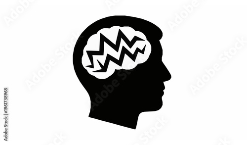 Uncommon thinking head icon creative brain idea solid vector