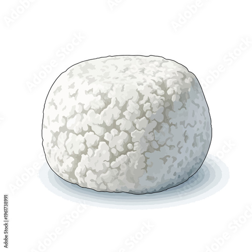 Fresh goat cheese round on white background, illustration
