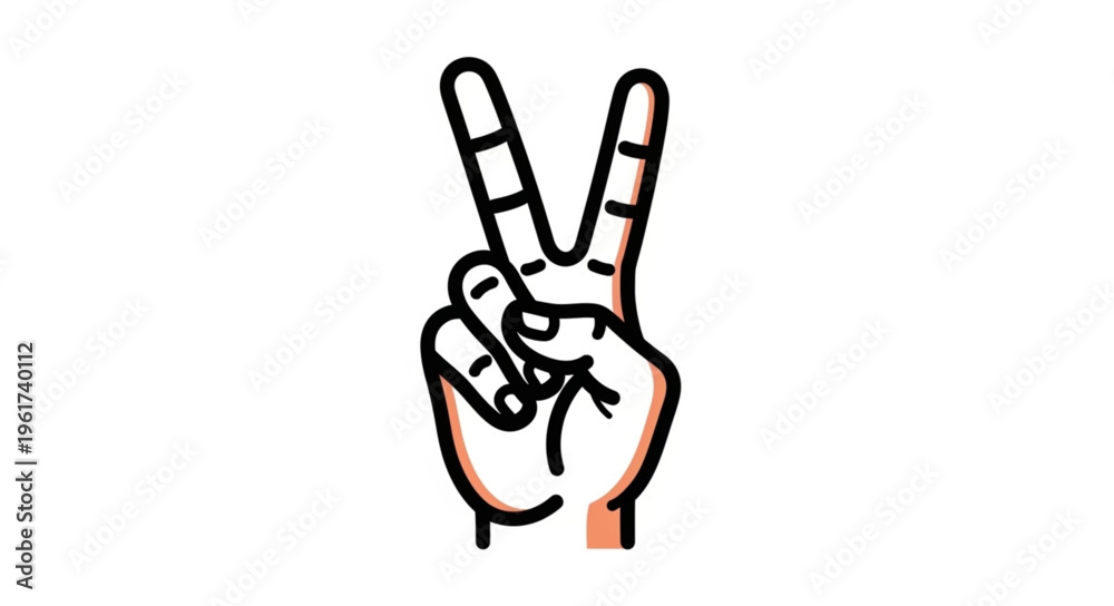 Fototapeta premium Hand Gesture - Peace Sign, Victory Symbol, or Number Two.