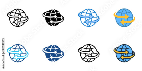 Export import icons set multiple style collection. Editable stroke 
