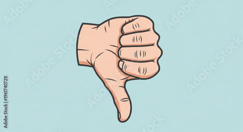 Hand Gesture - Thumbs Down - Disapproval and Negative Feedback.