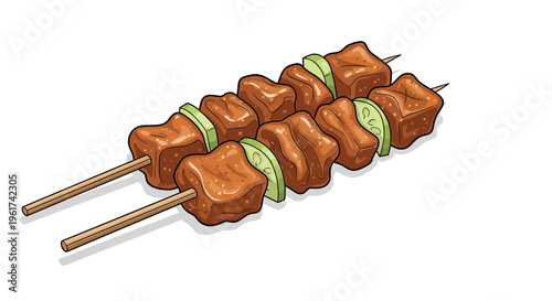 Meat Skewers with Slices