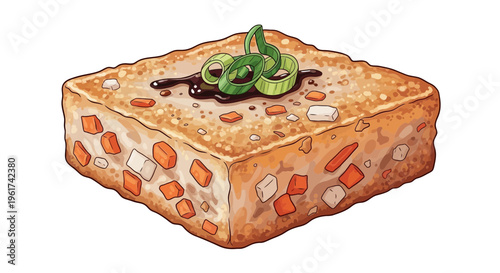 Savory vegetable terrine with garnish