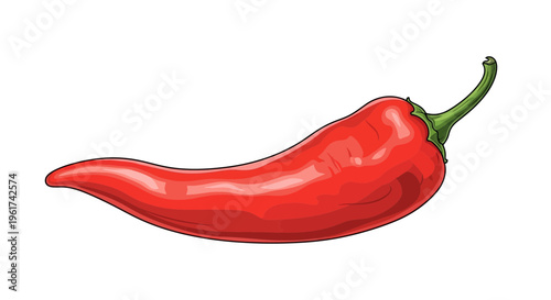 Vibrant Red Chili Pepper Illustration