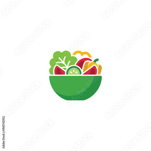 Healthy Salad Bowl Geometric Icon
