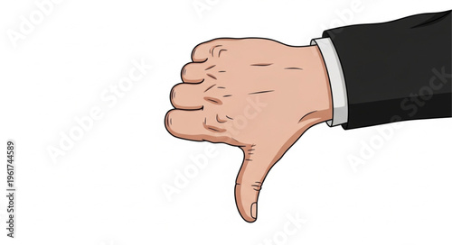 Hand Gesture - Thumbs Down - Disapproval, Dislike, Rejection, Negative Feedback.