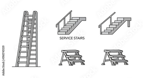 Staircase and ladder construction details.
