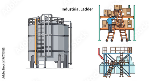 Industrial metal ladder structure equipment.