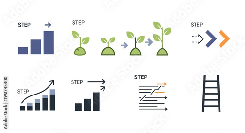 Business growth and development process steps.
