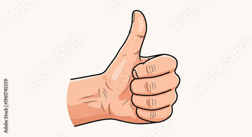 Hand gesture showing a thumbs up, symbolizing approval and positivity.