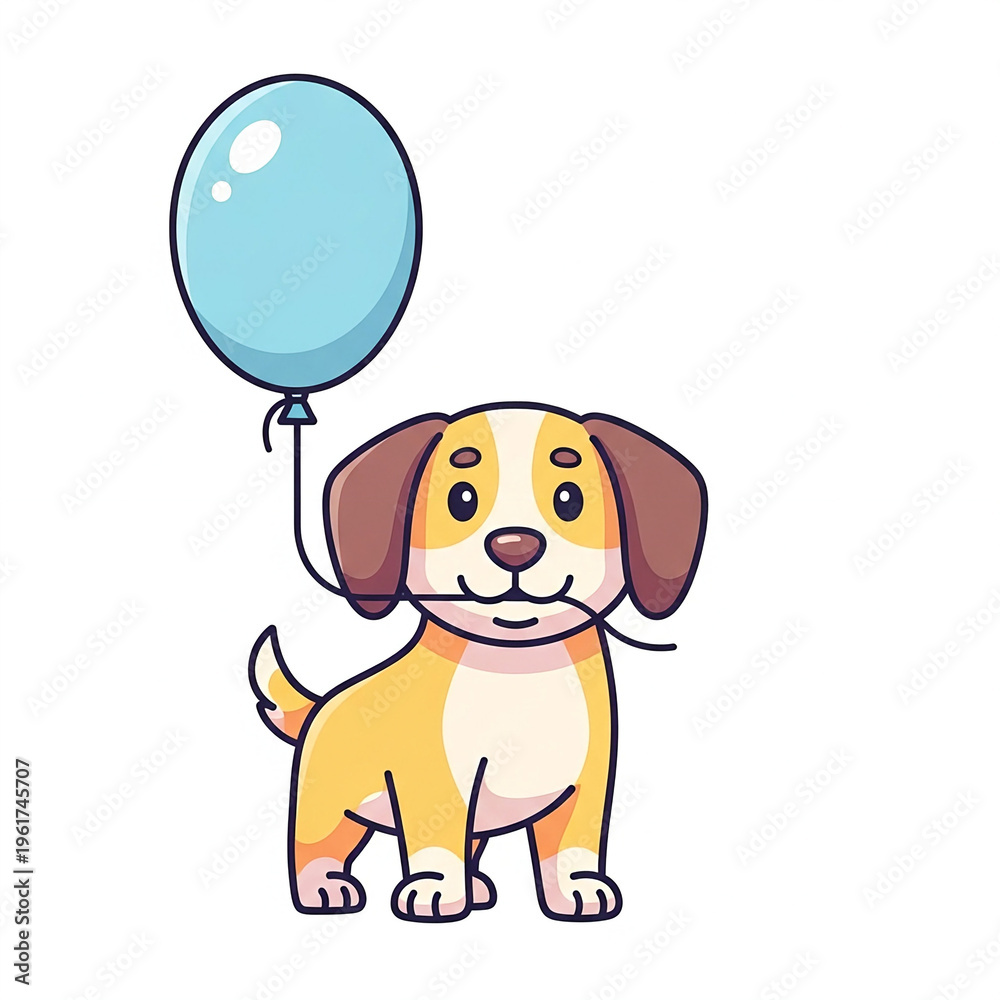 Fototapeta premium dog with balloons