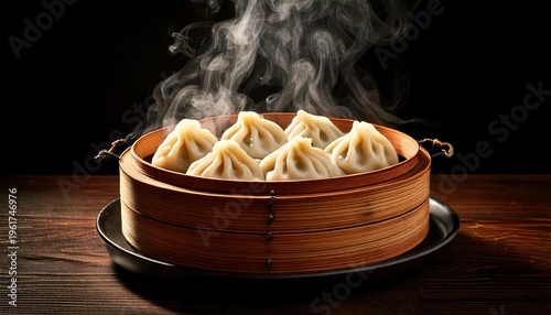 Piping Hot Steamed Momos Releasing Aromatic Steam