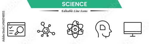 Science and research line icons collection. Big UI icon set in a flat design. Thin outline icons pack. Vector illustration