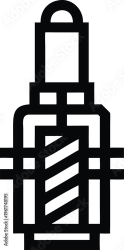 Automotive Spark Plug Icon for Engine Maintenance and Vehicle Components