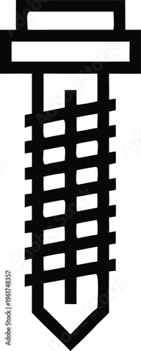 Basic threaded screw with a flat head for general fastening purposes