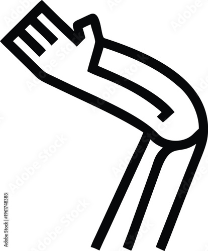 Bent arm showing the elbow joint in a simple outline illustration