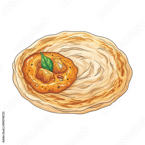 Indian Flatbread with Curry