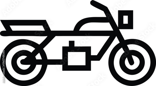 Classic Two Wheeled Motorcycle Ready for Open Road Travel and Adventure