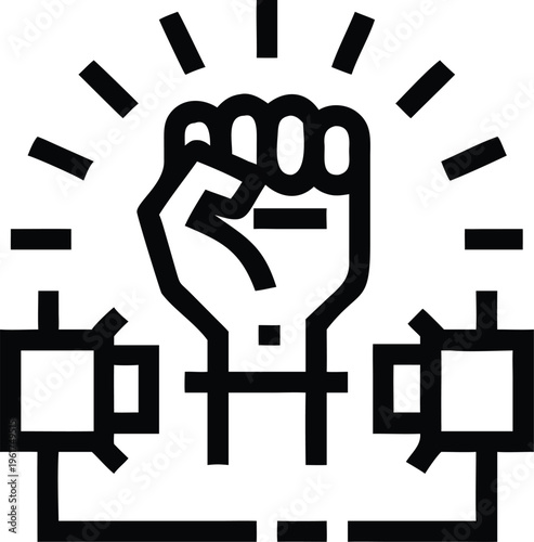Clenched Fist Breaking Free From Shackles Symbolizing Freedom and Overcoming Obstacles