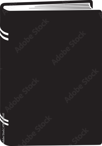 Black book, closed book, vector book icon, simple book cover